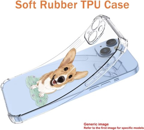 ETUI SILIKONOWE DO SAMSUNG GALAXY A04 CASE TRANSPARENTNY Z PIESKIEM CORGI