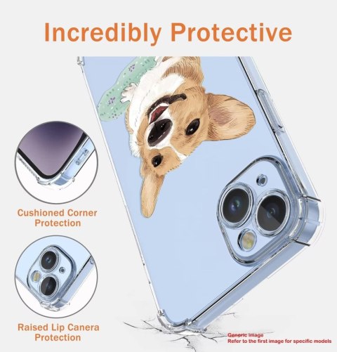 ETUI SILIKONOWE DO SAMSUNG GALAXY A04 CASE TRANSPARENTNY Z PIESKIEM CORGI