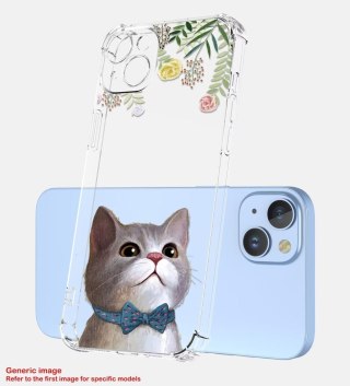 ETUI SILIKONOWE TRANSPARENTNE DO XIAOMI 13 6.36" KOT W MUSZCE ROŚLINY CUTE