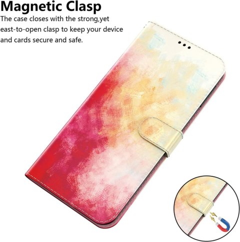 ETUI Z KLAPKĄ DO TELEFONU XIAOMI POCO M3 CASE Z EKOSKÓRY ŻÓŁTY CZERWONY