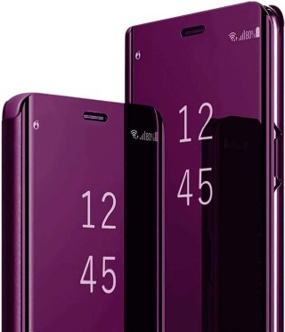 ETUI Z KLAPKĄ HUAWEI P30 PRO 6.47"FIOLETOWE PURPLE MIRROR SMART VIEW