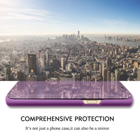 ETUI Z KLAPKĄ HUAWEI P30 PRO 6.47"FIOLETOWE PURPLE MIRROR SMART VIEW