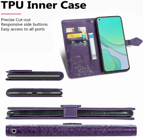 ETUI Z KLAPKĄ NOKIA G10/G20 5.52" CASE FIOLETOWY Z EKOSKÓRY Z MANDALĄ