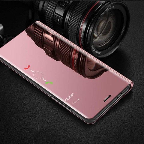 ETUI Z LUSTRZANĄ KLAPKĄ SAMSUNG GALAXY M31 6.40" CASE RÓŻOWY ROSE GOLD