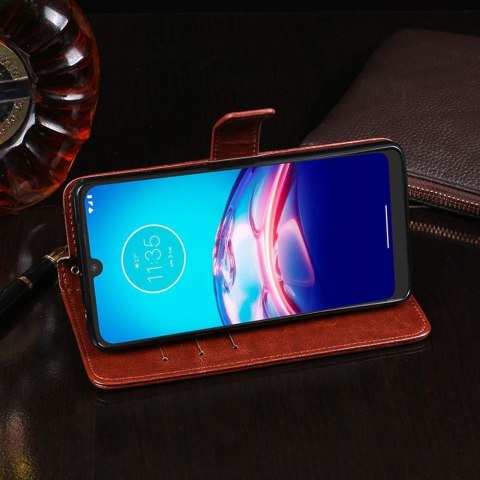 ZAMYKANE ETUI DO MOTOLOLA MOTO E6i CASE Z KLAPKĄ CZARNY EKOSKÓRA