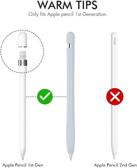 2x ETUI NA APPLE PENCIL 1-gen ANTYPOŚLIZGOWY SILIKON GRANAT JASNONIEBIESKI