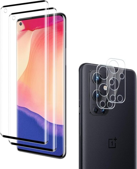 2x SZKŁO HARTOWANE DO ONEPLUS 9 PRO CZARNE RAMKI +2x SZKŁO NA OBIEKTYWY