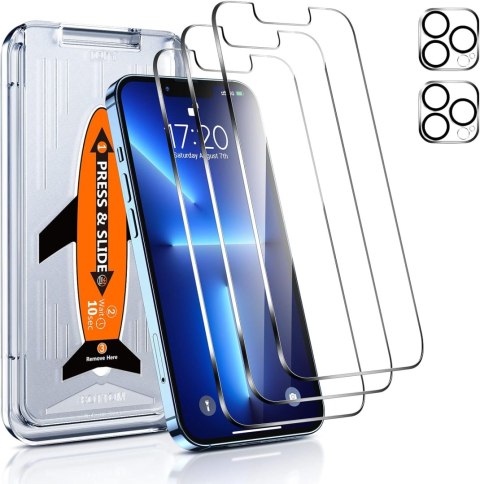 3x SZKŁO HARTOWANE DO APPLE IPHONE 13 PRO/14 +2x OSŁONA APARATU OCHRONA