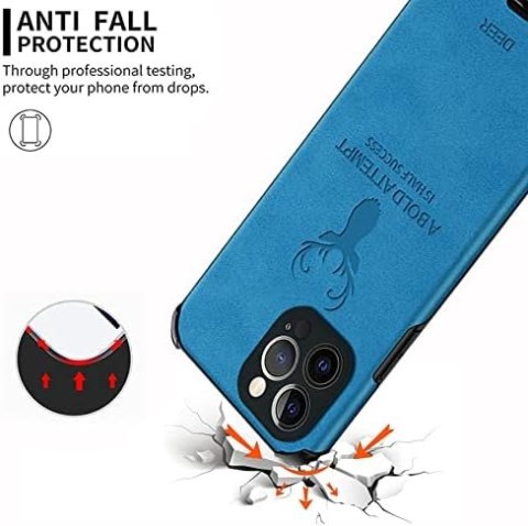 ETUI APPLE IPHONE 13 PRO 6.1" PLECKI NIEBIESKIE CASE Z EKOSKÓRY WZMOCNIONY