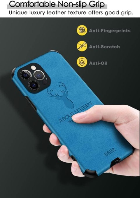 ETUI APPLE IPHONE 13 PRO 6.1" PLECKI NIEBIESKIE CASE Z EKOSKÓRY WZMOCNIONY