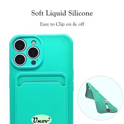 ETUI APPLE IPHONE 13 PRO 6.1" TURKUSOWE SILIKONOWE +MIEJSCE NA KARTY PORTFEL