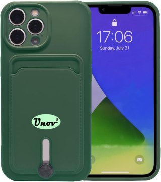 ETUI APPLE IPHONE 13 PRO 6.1" ZIELONE SILIKONOWE +MIEJSCE NA KARTY PORTFEL