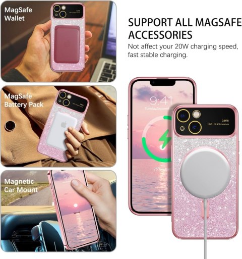 ETUI APPLE IPHONE 14 6.1" SILIKONOWE PRZEZROCZYSTE PLECKI +WKŁADKA BROKAT