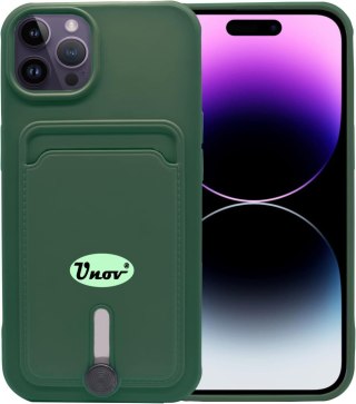 ETUI DO APPLE IPHONE 14 PRO MAX 6.7" ZIELONE SILIKONOWE +MIEJSCE NA KARTY