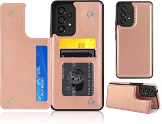 ETUI DO SAMSUNG GALAXY A53 5G CASE RÓŻOWY PLECKI PORTFEL Z KLAPKĄ EKOSKÓRA