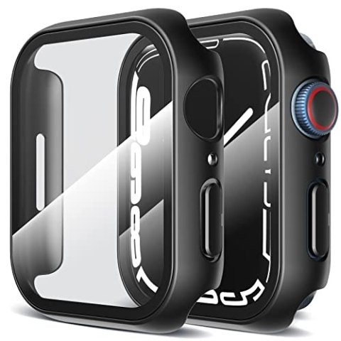 ETUI OCHRONNE NA ZEGAREK APPLE WATCH SERIES 7 45mm CZARNE 2 SZTUKI OSŁONA