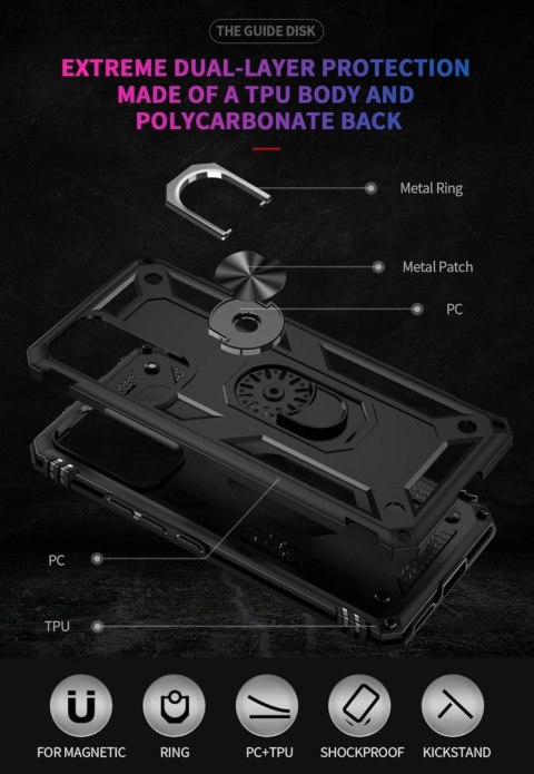 ETUI PANCERNE DO XIAOMI 12 6.28" CASE CZARNY MILITARNY +2x FOLIA NA APARAT