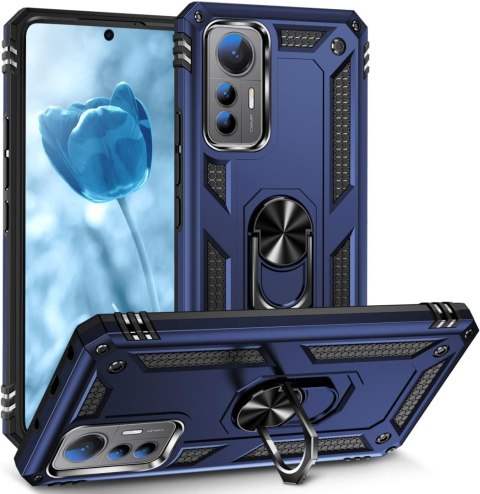 ETUI PANCERNE DO XIAOMI 12 CASE GRANATOWY MILITARNY +2x FOLIA NA APARAT