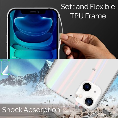 ETUI POKROWIEC APPLE IPHONE 13 CASE BEZBARWNE SOLIDNE HOLOGRAMOWE PLECKI