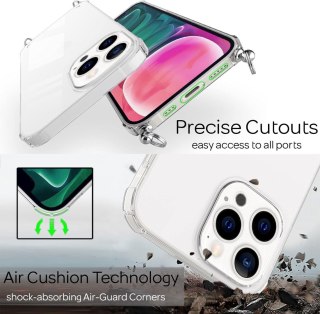 ETUI POKROWIEC DO APPLE IPHONE 13 PRO BEZBARWNE SOLIDNE PLECKI +SMYCZ