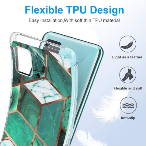 ETUI SAMSUNG GALAXY A52 5G CASE SILIKONOWY ELASTYCZNY ZIELONY GEOMETRYCZNY