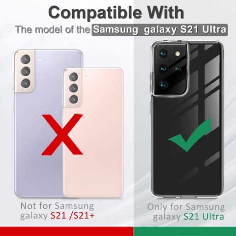 ETUI SAMSUNG GALAXY S21 ULTRA PLECKI CASE SILIKONOWY PRZEZROCZYSTY LISTKI