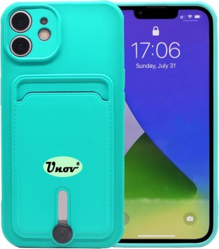 ETUI SILIKONOWE APPLE IPHONE 11 6.1" TURKUSOWE + MIEJSCE NA KARTY PORTFEL