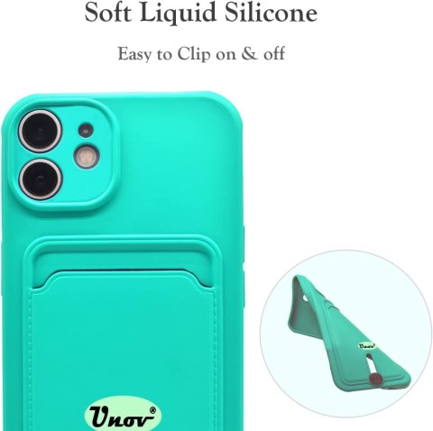 ETUI SILIKONOWE APPLE IPHONE 11 6.1" TURKUSOWE + MIEJSCE NA KARTY PORTFEL