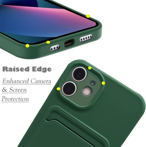 ETUI SILIKONOWE APPLE IPHONE 11 6.1" ZIELONE +MIEJSCE NA KARTY PORTFEL