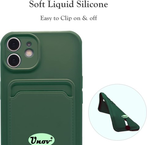 ETUI SILIKONOWE APPLE IPHONE 11 6.1" ZIELONE +MIEJSCE NA KARTY PORTFEL