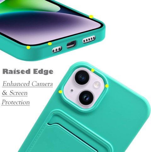 ETUI SILIKONOWE APPLE IPHONE 13/IPHONE 14 6.1" CASE ZIELONY +PORTFEL