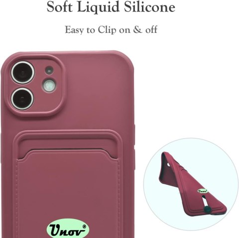 ETUI SILIKONOWE DO APPLE IPHONE 12 CASE 6.1" CZARNE +MIEJSCE NA KARTY