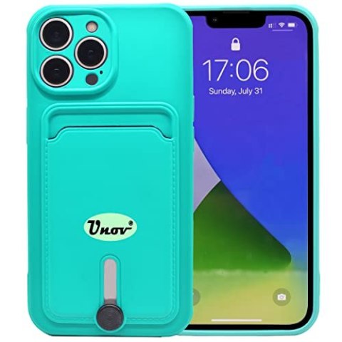 ETUI SILIKONOWE DO APPLE IPHONE 12 PRO 6.1" CASE TURKUSOWY+MIEJSCE NA KARTY