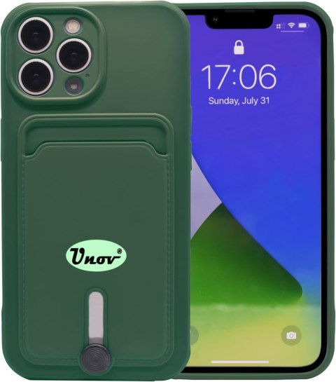 ETUI SILIKONOWE DO APPLE IPHONE 12 PRO 6.1" CASE ZIELONY +MIEJSCE NA KARTY