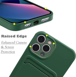 ETUI SILIKONOWE DO APPLE IPHONE 12 PRO 6.1" CASE ZIELONY +MIEJSCE NA KARTY