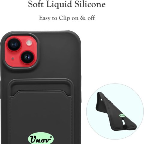 ETUI SILIKONOWE DO APPLE IPHONE 14 PLUS BORDOWE +MIEJSCE NA KARTY PORTFEL