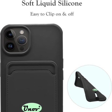 ETUI SILIKONOWE DO APPLE IPHONE 14 PRO 6.1" CZARNE SOLIDNE + PORTFEL