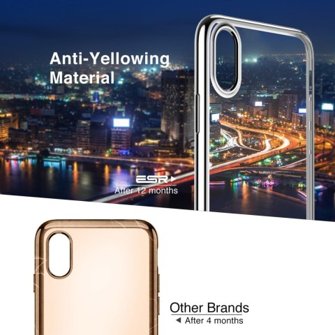 ETUI SILIKONOWE DO APPLE IPHONE XS MAX 6.46" BEZBARWNE ZE SREBRNĄ RAMKĄ