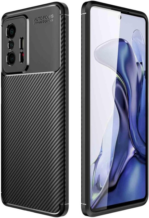 ETUI SILIKONOWE DO XIAOMI POCO F3 6.67" CASE CZARNY JAK CARBON MZB08RIEU