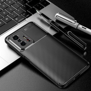 ETUI SILIKONOWE DO XIAOMI POCO F3 6.67" CASE CZARNY JAK CARBON MZB08RIEU