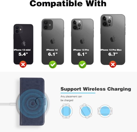 ETUI Z KLAPKĄ APPLE IPHONE 12/12 PRO 6.1" CASE GRANATOWY Z EKOSKÓRY PORTFEL ETUI Z KLAPKĄ APPLE IPHONE 12/12 PRO 6.1" CASE GRANATOWY Z EKOSKÓRY PORTFEL