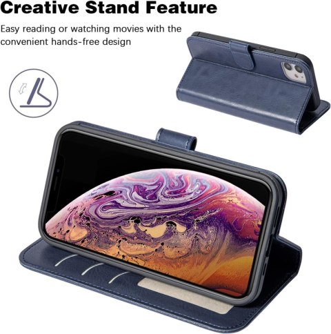 ETUI Z KLAPKĄ APPLE IPHONE 12/12 PRO 6.1" CASE GRANATOWY Z EKOSKÓRY PORTFEL ETUI Z KLAPKĄ APPLE IPHONE 12/12 PRO 6.1" CASE GRANATOWY Z EKOSKÓRY PORTFEL