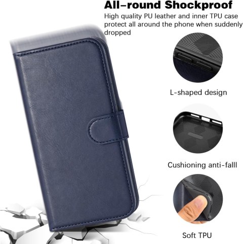ETUI Z KLAPKĄ APPLE IPHONE 12/12 PRO 6.1" CASE GRANATOWY Z EKOSKÓRY PORTFEL ETUI Z KLAPKĄ APPLE IPHONE 12/12 PRO 6.1" CASE GRANATOWY Z EKOSKÓRY PORTFEL