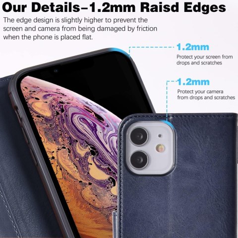 ETUI Z KLAPKĄ APPLE IPHONE 12/12 PRO 6.1" CASE GRANATOWY Z EKOSKÓRY PORTFEL ETUI Z KLAPKĄ APPLE IPHONE 12/12 PRO 6.1" CASE GRANATOWY Z EKOSKÓRY PORTFEL