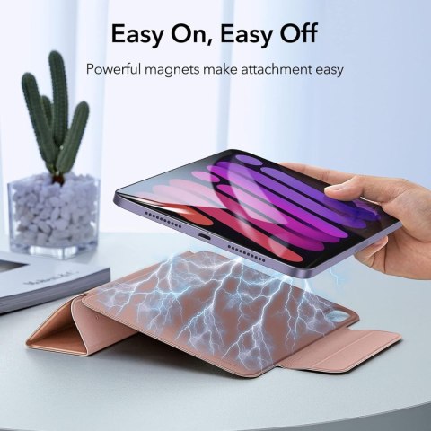 MAGNETYCZNE ETUI NA TABLET IPAD MINI 6 2021 8.3" CASE RÓŻOWY ZAMYKANY