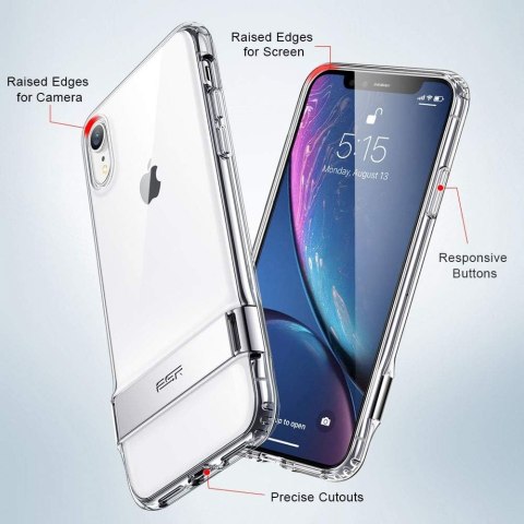 MOCNE ETUI SILIKONOWE DO APPLE IPHONE XR 6.06" CASE PRZEZROCZYSTY ZE STÓPKĄ