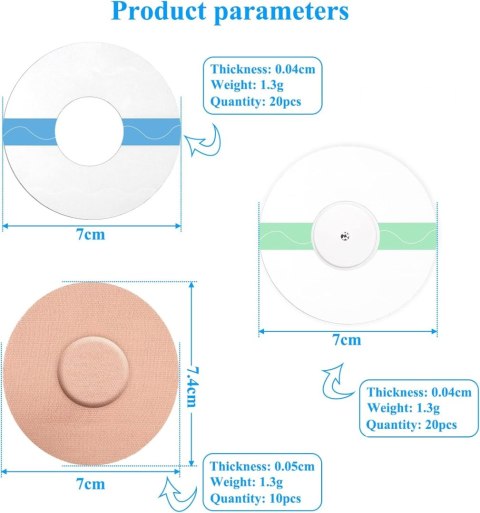 PLASTRY SPORTOWE WODOODPORNE NA SENSOR LIBRE OKRĄGŁE 3 rodzaje 7cm 50szt