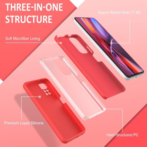 SILIKONOWE ETUI DO XIAOMI REDMI NOTE 11 PRO 5G CASE PLECKI CZERWONE