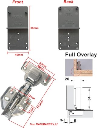 ZAWIAS MEBLOWY CLIP-ON CICHY DOMYK 110° ⌀35mm 4szt