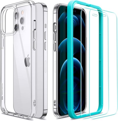 ZESTAW ETUI SILIKONOWE APPLE IPHONE 12 PRO MAX 6.7" +2x SZKŁO HARTOWANE ESR